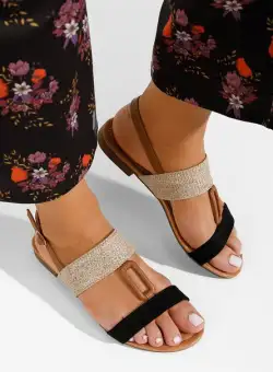 Sandale fara toc Netia negre