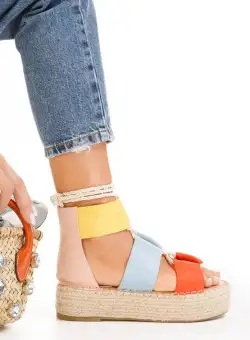 Sandale tip espadrile Heliche multicolore