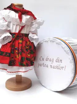 Set Botez Traditional - Adeline 4 - 2 piese costumas si cufar brodat