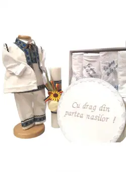 Set Botez Traditional Adi - 3 piese costumas traditional, cutie brodata si trusou brodat