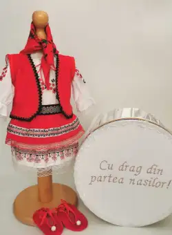 Set Botez Traditional , Costum Traditional Muna 13 - 2 piese costumas si cutie botez