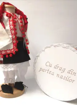 Set Botez Traditional , Delia , 2 piese costumas si cufar brodat