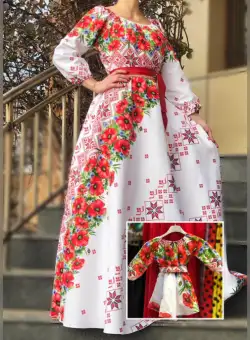 Set rochii stilizate traditional Mama si Fiica model 12