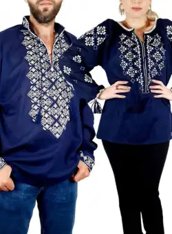 Set Traditional Cuplu 105 Camasi traditionale cu broderie