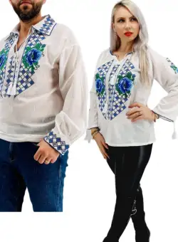 Set Traditional Cuplu 206 Camasi traditionale cu broderie