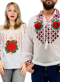 Set Traditional Cuplu 280 Camasi traditionale cu broderie