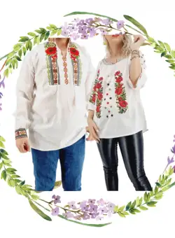 Set Traditional Cuplu 295 Camasi traditionale cu broderie