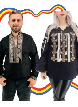 Set Traditional Cuplu 360 Camasi traditionale cu broderie