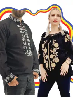 Set Traditional Cuplu 369 Camasi traditionale cu broderie