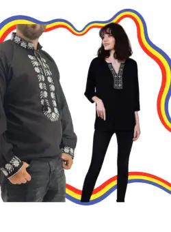 Set Traditional Cuplu 373 Camasi traditionale cu broderie