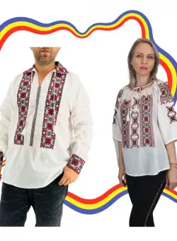 Set Traditional Cuplu 382 Camasi traditionale cu broderie