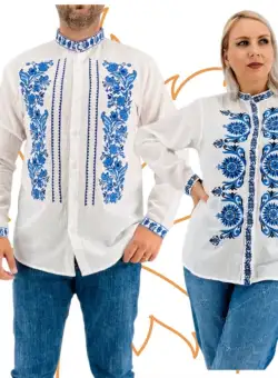 Set Traditional Cuplu 416 Camasi traditionale cu broderie