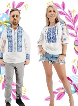 Set Traditional Cuplu 519 Camasi traditionale cu broderie