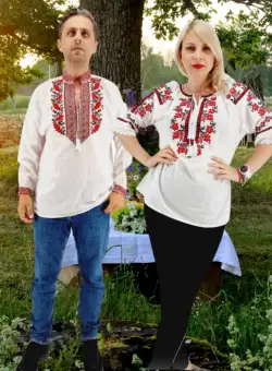 Set Traditional Cuplu 530 Camasi traditionale cu broderie