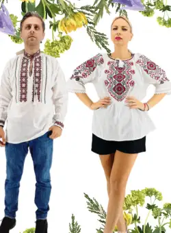 Set Traditional Cuplu 539 Camasi traditionale cu broderie