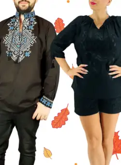 Set Traditional Cuplu 574 Camasi traditionale cu broderie