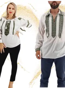 Set Traditional Cuplu 599 Camasi traditionale cu broderie