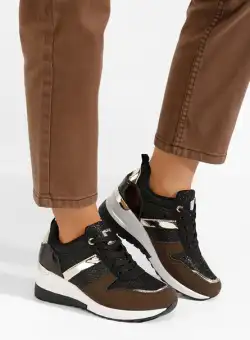 Sneakers dama cu platforma Nova negri