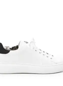 Sneakers damă din piele naturală, Leofex - 310 alb+negru box