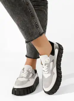 Sneakers dama piele Caera albi