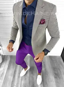 Tinuta barbati smart casual Pantaloni + Camasa + Sacou B8519