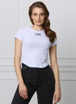 Tricou alb reiat cu cifre pe bust