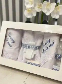 Trusou Botez Brodat cu fir albastru