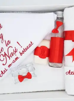 Trusou Botez Fete brodat - Rosu