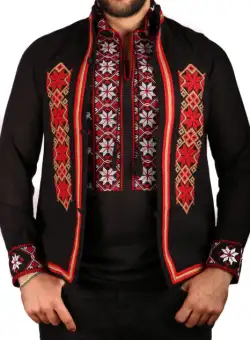 Vesta barbateasca brodata Laurentiu - Negru