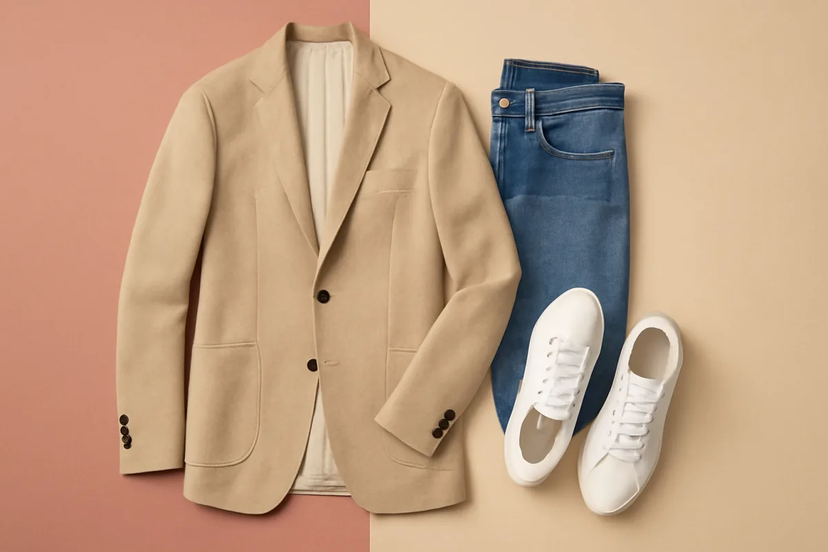 Smart casual pentru bărbați: cum combini sacoul cu jeans și sneakers