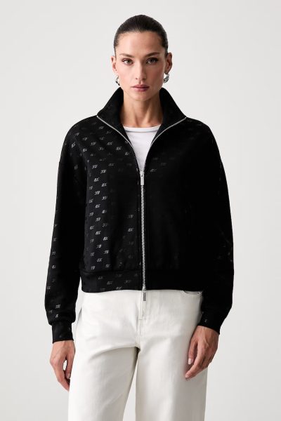 Armani Exchange  hanorac cu fermoar pentru femei cu bumbac