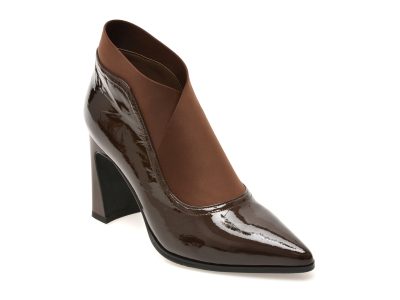 Botine elegante FLAVIA PASSINI maro, 263185, din piele naturala lacuita
