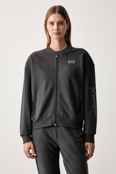 EA7 Emporio Armani  hanorac cu fermoar pentru femei cu bumbac