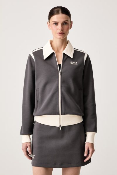 EA7 Emporio Armani  hanorac cu fermoar pentru femei cu bumbac
