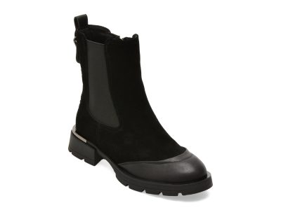 Ghete ALDO negre, 39723, din piele intoarsa