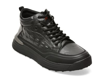 Ghete BITE THE BULLET negre, 66003, din piele naturala