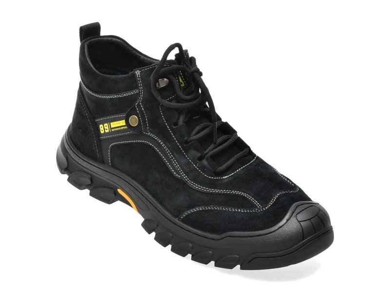 Ghete BITE THE BULLET negre, 68011, din piele naturala