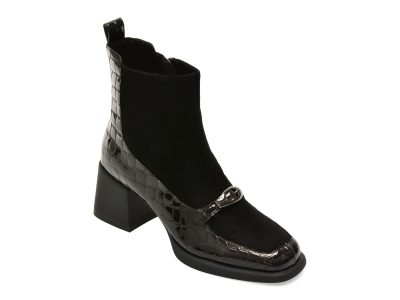 Ghete FLAVIA PASSINI negre, J3953, din piele intoarsa