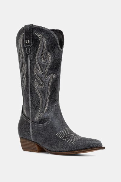 Guess  cizme de cowboy pentru femei, din piele LARGEN