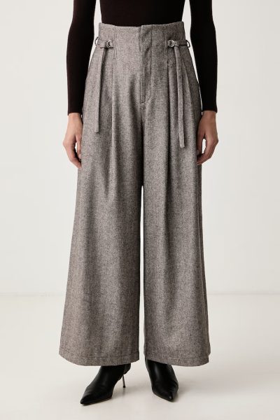 Isabelle Blanche  pantaloni wide leg pentru femei cu lână
