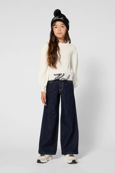 Karl Lagerfeld  blugi wide leg pentru copii