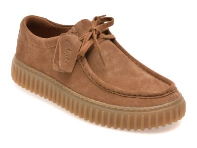 Mocasini CLARKS maro, TORHILL LO, din piele intoarsa