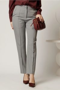 Pantalon DY Fashion gri conici din stofa