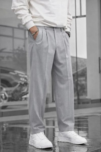 Pantaloni barbati casual  croiala lejera  gri B01 G6-3