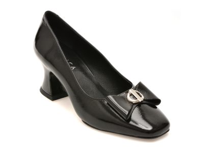 Pantofi eleganti EPICA negri, 619616, din piele naturala lacuita
