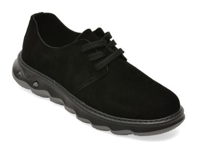Pantofi EPICA negri, 80060, din piele intoarsa