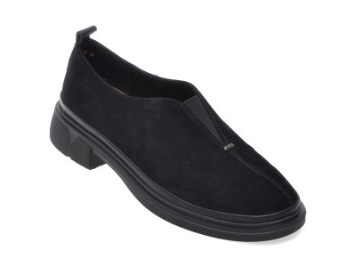 Pantofi IMAGE negri, 1798H13, din piele intoarsa