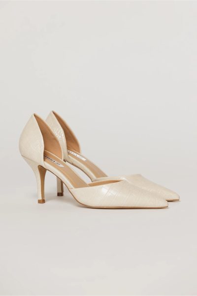 Pantofi ivoar eleganti din piele ecologica cu model snake