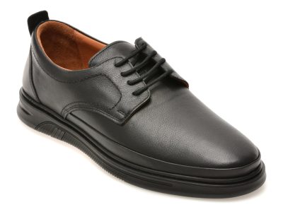 Pantofi OTTER negri, KC70998, din piele naturala