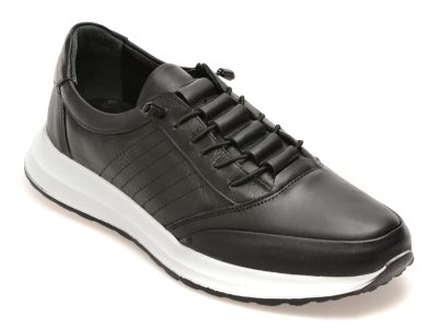Pantofi sport BITE THE BULLET negri, BS150, din piele naturala